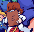 Doctor Edega as seen in the Rhythm Doctor key art.