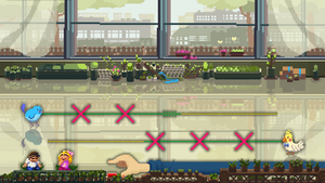 Screenshot of the level Meet and Tweet