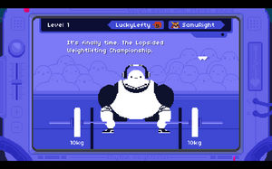Screenshot of the level Rhythm Weightlifter